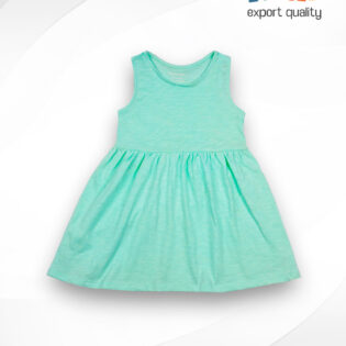 Export Quality Girls 100% Cotton Sleeve Less Frock - Pest