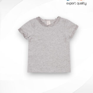 Export Quality Girls 100% Cotton t-shirt - Ash